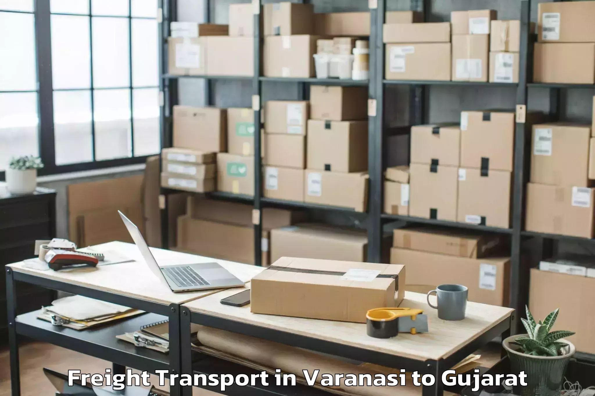 Book Varanasi to Ghoghamba Freight Transport